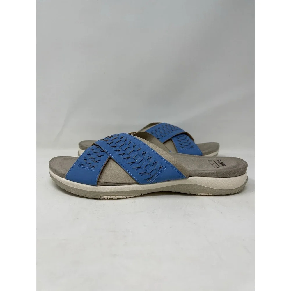 Earth Origins Blue Slide Comfort Sandal Women 8M